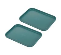 PATIKIL 9x7 Rapide Alimentation Plateau, 2 Paquet PP Plastique Réutilisable Multi-Usage Antidérapant Rectangle Service Plateau pour Cafétéria Restaurant Maison Cuisine, Foncé Vert