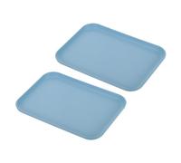 PATIKIL 9x7 Rapide Alimentation Plateau, 2 Paquet PP Plastique Réutilisable Multi-Usage Antidérapant Rectangle Service Plateau pour Cafétéria Restaurant Maison Cuisine, Bleu