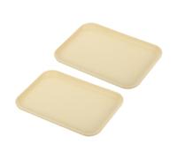PATIKIL 9x7 Rapide Alimentation Plateau, 2 Paquet PP Plastique Réutilisable Multi-Usage Antidérapant Rectangle Service Plateau pour Cafétéria Restaurant Maison Cuisine, Beige