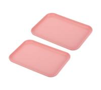 PATIKIL 9x7 Rapide Alimentation Plateau, 2 Paquet PP Plastique Réutilisable Multi-Usage Antidérapant Rectangle Service Plateau pour Cafétéria Restaurant Maison Cuisine, Rose
