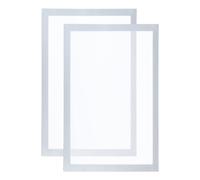 PATIKIL A3 Cadre Photo Magnétique, 2 Pcs Support de Panneau Magnétique, Cadre D'Affichage Magnétique Auto-Adhésif Réutilisable Double Face Givré pour Illustration de Photo Murale Argent