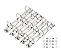 PATIKIL A5 3 Anneaux Mécanismes Reliure, 5 Set 1.18" D Anneau Remplacement Reliure Planificateur Feuilles Mobiles Épines Reliure pour Papier Accessoires Dossier, 26mm Ton Argenté