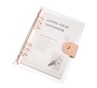 PATIKIL A5 Classeur Transparent, Couverture De Planificateur Rechargeable En PVC Avec 6 Anneaux, 90 Feuilles De Papier Ligné À L'intérieur, Fermeture Par Bouton-Pression, Or