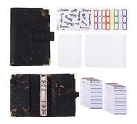 PATIKIL A6 Budget Classeur avec Fermeture Éclair Enveloppes, Argent Classeur PU Cuir Espèces Organiseur Planificateur pour Budget Épargne Dépenses Style 5, Noir