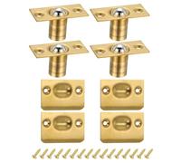 PATIKIL Acier Inox Acier Placard Boule Loquet Porte Quincaillerie, 4 Paquet Ajustable Armoire Porte Boule Loquet Chrome Finition avec Gâche Plaque & Vis pour Intérieur Portes, Or