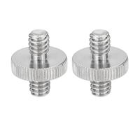PATIKIL Adaptateur De Filetage 1/4" Male vers 1/4" Male pour Trépied De Caméra, 2 Pcs Connecteur De Conversion pour Microphone Trépied Monopode Tête, Argenté