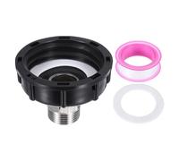 PATIKIL Adaptateur Fourre-Tout IBC, Filetage Mâle 3/4" vers Filetage Femelle Grossier S60x6 2", Adaptateur de Vidange de Réservoir d'eau de 275 à 330 Gallons, Connecteur de Tuyau, Noir