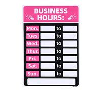 PATIKIL Affaires Heures Enseigne, 1 Ensemble PVC Auto-adhésif Opération Heures Porte Decorative avec Numéro Autocollant pour Magasin Affaires Boutique, Rose