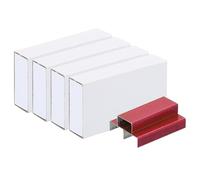 PATIKIL Agrafes pour Agrafeuse, 4 Paquet (1000pcs Agrafes Par Paquet) #10 Mini 3/16 pouce Longueur Agrafes Confiture Gratuit pour Maison Bureau Fournitures, Rouge