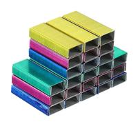 PATIKIL Agrafes pour Agrafeuse, 4 Paquet (1000pcs Agrafes Par Paquet) #10 Mini 3/16 pouce Longueur Agrafes Confiture Gratuit pour Maison Bureau Fournitures, Rose Rouge/Bleu/Jaune/Vert