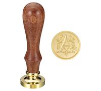 PATIKIL Alphabet a Cire Sceau Timbre, Initiale Lettre Cachet Cire Timbre Classique Rétro Amovible Laiton Tête Bois Poignée pour Enveloppe Invitation Cartes, Style 3