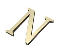 PATIKIL Alphabet Acrylique 3D Miroir Paroi Autocollants Lettre N Clair Doré | Lettre Signe Art, Autoadhésif Maison Décoration Autocollant Décalcomanie pour Bricolage Maison Décoration