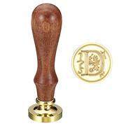 PATIKIL Alphabet D Cire Sceau Timbre, Initiale Lettre Cachet Cire Timbre Classique Rétro Amovible Laiton Tête Bois Poignée pour Enveloppe Invitation Cartes, Style 3