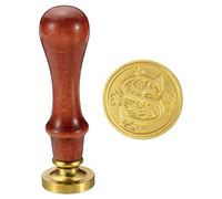 PATIKIL Alphabet S Cire Sceau Cachet, Initiale Lettre Scellage Cire Cachet Classique Retro Amovible Laiton Tête Bois Poignée pour Enveloppe Invitation Cartes, Style 2