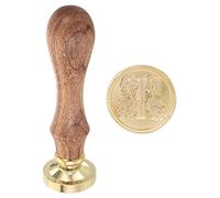 PATIKIL Alphabet T Cire Scellement Tampon, Initiale Lettre Scellement Cire Tampon Classique Retro Amovible Laiton Tête Bois Poignée pour Enveloppe Invitation Cartes