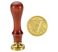 PATIKIL Alphabet V Cire Sceau Cachet, Initiale Lettre Scellage Cire Cachet Classique Retro Amovible Laiton Tête Bois Poignée pour Enveloppe Invitation Cartes, Style 2