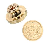 PATIKIL Alphabet V Cire Sceau Timbre, Initiale Lettre Cachet Cire Timbre Classique Rétro Laiton Tête pour Enveloppe Invitation Cartes