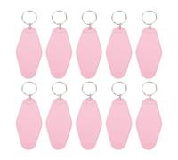PATIKIL Ancien Motel Porte-clés, 10 Paquet Vide Hôtel Porte-clés Rhombus Rétro Clé Étiquette pour DIY Artisanat Ornement Sac Dos Bagagerie Balises Etiquettes, éclairage Rose