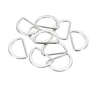 PATIKIL Anneau En D Métallique, 10Pcs 25mm Boucle Plate En D Métallique Anneaux Solides En D 14mm Pour Sacs Sacs À Dos Portefeuilles Lanières En Cuir Tissu Collier Pour Animaux, Argent