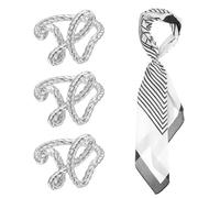 PATIKIL Anneau Pour Écharpe En Soie, 3Pcs Barrette À Écharpe Torsadée, Fermoir À Châle, Anneau De Mode En Métal, Porte-Écharpe Pour Femmes, Accessoire De Bijouterie Cadeau, Ton Argenté