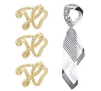 PATIKIL Anneau Pour Écharpe En Soie, 3Pcs Pince À Écharpe Torsadée Fermoir À Glissière Pour Châle Boucle En Métal Anneau Pour Vêtements Porte-Écharpe Accessoire De Mode Pour Femmes, Doré