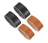 PATIKIL Anneaux De Ceinture En Cuir, 4 Pcs Anneaux De Maintien De Ceinture En Cuir Pour Ceintures/Sangles De 1.3 Pouce De Largeur, Noir/Beige Terreux