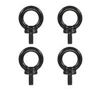 PATIKIL Anneaux De Levage M6 X12mm / 1/4" X 1/2", 4 Pcs 304 Acier Inoxydable Bague D'épaulement Vis Filetée Anneau De Levage Pour Levage, Noir