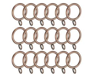 PATIKIL Anneaux De Rideau De 1 Pouce De Diamètre Intérieur avec Oillets, 18 Pcs Anneaux De Draperie Métallique pour Tringles À Rideaux, Ton Cuivré