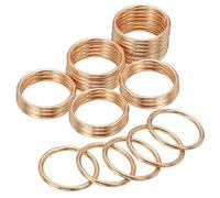 PATIKIL Anneaux métal 25 mm / 1", 20Pcs Anneaux ronds sans soudure soudés alliage zinc électroplaqué pour sacs à main, ceintures, artisanat, laisses chiens, couleur or