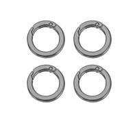 PATIKIL Anneaux O A Ressort, 4Pcs 1.1 Pouce Agrafes Metalliques Rondes Declencheur Plat Porte-Cles Fermoirs A Clip Pour Porte-Cles Sacs Pochettes Bretches Laisse Pour Chien DIY, Noir 29mm