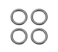 PATIKIL Anneaux O À Ressort, 4Pcs 1.4 Pouce Attaches Métalliques Ronde Clips Plat Déclencheur Porte-Clés Boucle Languette Rapide pour Porte-Clés Sacs Pochettes Bretelles Laisse, Noir 35mm