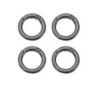 PATIKIL Anneaux O A Ressort, 4Pcs 1 Pouce Agrafes Métalliques Rondes Plat Déclencheur Porte-Clés Fermoirs Snap Pour Porte-Clés Sacs Pochettes Bretelles Laisse Pour Chien DIY, Noir 25mm