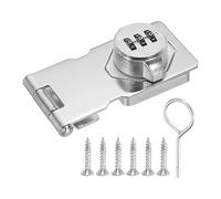 PATIKIL Armoire Combinaison Serrure, Double Trou Armoire Mot Passe Moraillon Serrures Galvanisé Alliage avec 3 Chiffre Mot Passe pour Tiroir et Cabinet, Argent