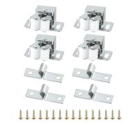 PATIKIL Armoire Loquet Double Rouleau Loquet, 4 Ensemble Inox Acier Armoire Porte Ressort Perle Matériel Loquets avec Lance Grève pour Placard Armoire Placard, Métallique