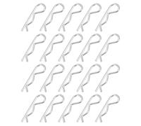 PATIKIL Assortiment de goupilles fendues M2,5 x 50 mm, 20 clips R très résistants, goupilles de quincaillerie en acier au carbone pour verrouillage de remorque, tondeuses à gazon, camion, ton argenté
