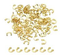 PATIKIL Attache Rapide De Pêche en Forme De U 4.4mm/0.17", 100Pcs Liaisons en Laiton Faciles À Faire Tourner pour Leurres Cuillères Spinnerbaits Accessoires De Pêche, Ton Or