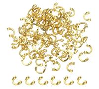 PATIKIL Attache Rapide De Pêche en Forme De U 6mm/0.24", 100Pcs Liaisons en Laiton Faciles À Faire Tourner pour Leurres Cuillères Spinnerbait Accessoires Inline, Ton Or