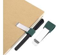 PATIKIL Attache-Stylo Pour Notebook, Porte-Crayon En Cuir Rétro Cire Laiton Pour Carnets Clipboards Poche Bureau Voyageur Journaux Planner, Bleu Clair/Argent