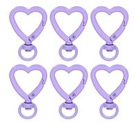 PATIKIL Attaches En Forme De Cœur, 6 Pcs Alliage De Zinc Clip À Ressort Pour Porte-Clés Crochet Accrocheur Pour DIY Artisanat Chaînes De Clés Sacs Sac À Main, Violet