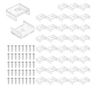 PATIKIL Attaches pour Bandeaux LED, Pack de 80 Supports de Fixation en Plastique avec vis en Acier Inoxydable 304 pour Bandeaux néon RGB de 15mm, Transparent