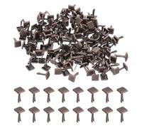 PATIKIL Attaches rapides en papier Brads, 300 pièces Mini attaches métalliques carrées pastel Brads à tête ronde Broches fendues pour l'art, fournitures DIY, rouge bronze, 0,2"x0,2"