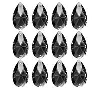 PATIKIL Attrape Soleil Cristal Suspendu Noir 12 Pcs 28mm Pendentifs en Cristal K9 Perles Forme de Larme, Éléments de Lustre, Prismes, Lampe DIY pour Loisirs Créatifs et Décoration