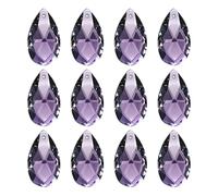 PATIKIL Attrape Soleil Cristal Suspendu Violet Foncé 12 Pcs 28mm Pendentifs en Cristal K9 Perles de Larme, Éléments de Lustre, Prismes, Lampe DIY pour Loisirs Créatifs et Décoration