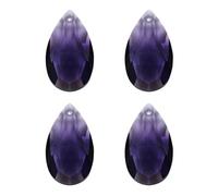 PATIKIL Attrape Soleil Cristal Suspendu Violet Foncé Pendentifs en Cristal K9, Perles de Larme, 4 Pcs 38mm Éléments de Lustre, Prismes, Lampe DIY pour Loisirs Créatifs et Décoration