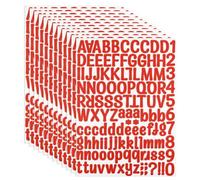 PATIKIL Autocollant de Lettre Alphabet et Numéro en Vinyle, 1512 Pièces sur 12 Feuilles autocollantes pour Boîte aux Lettres, Panneau d'Adresse, Loisirs Créatifs DIY (Rouge)