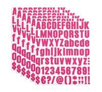 PATIKIL Autocollant de Lettre Alphabet et Numéro en Vinyle, 486 Pièces sur 6 Feuilles autocollantes pour Boîte aux Lettres, Panneau d'Adresse, Loisirs Créatifs DIY (Fuchsia)