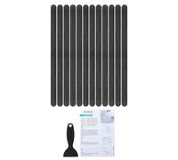 PATIKIL Autocollants Antidérapants pour Baignoire 38X2 cm, 12 Pcs Autocollants de Sécurité Antidérapants pour Sol de Douche avec Décalcomanies Adhésives Grattoir, Noir