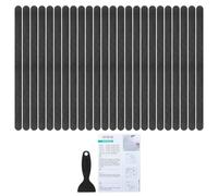 PATIKIL Autocollants Antidérapants pour Baignoire 38X2 cm, 24 Pcs Autocollants de Sécurité Antidérapants pour Sol de Douche avec Décalcomanies Adhésives Grattoir, Noir