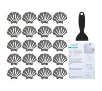 PATIKIL Autocollants Antidérapants pour Baignoire 9X7 cm, 20 Pcs Coquille Autocollants de Sécurité Antidérapants pour Sol de Douche avec Adhésif Décalcomanies Grattoir, Gris