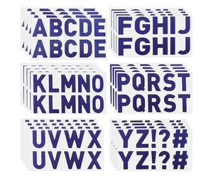 PATIKIL Autocollants de Lettres 1 Pouce, 240 Pcs/48 Feuilles Autocollants de Lettres Et Chiffres en Vinyle Auto-Adhésifs pour L'Artisanat Diy à La Maison, Bleu Foncé Lumineux